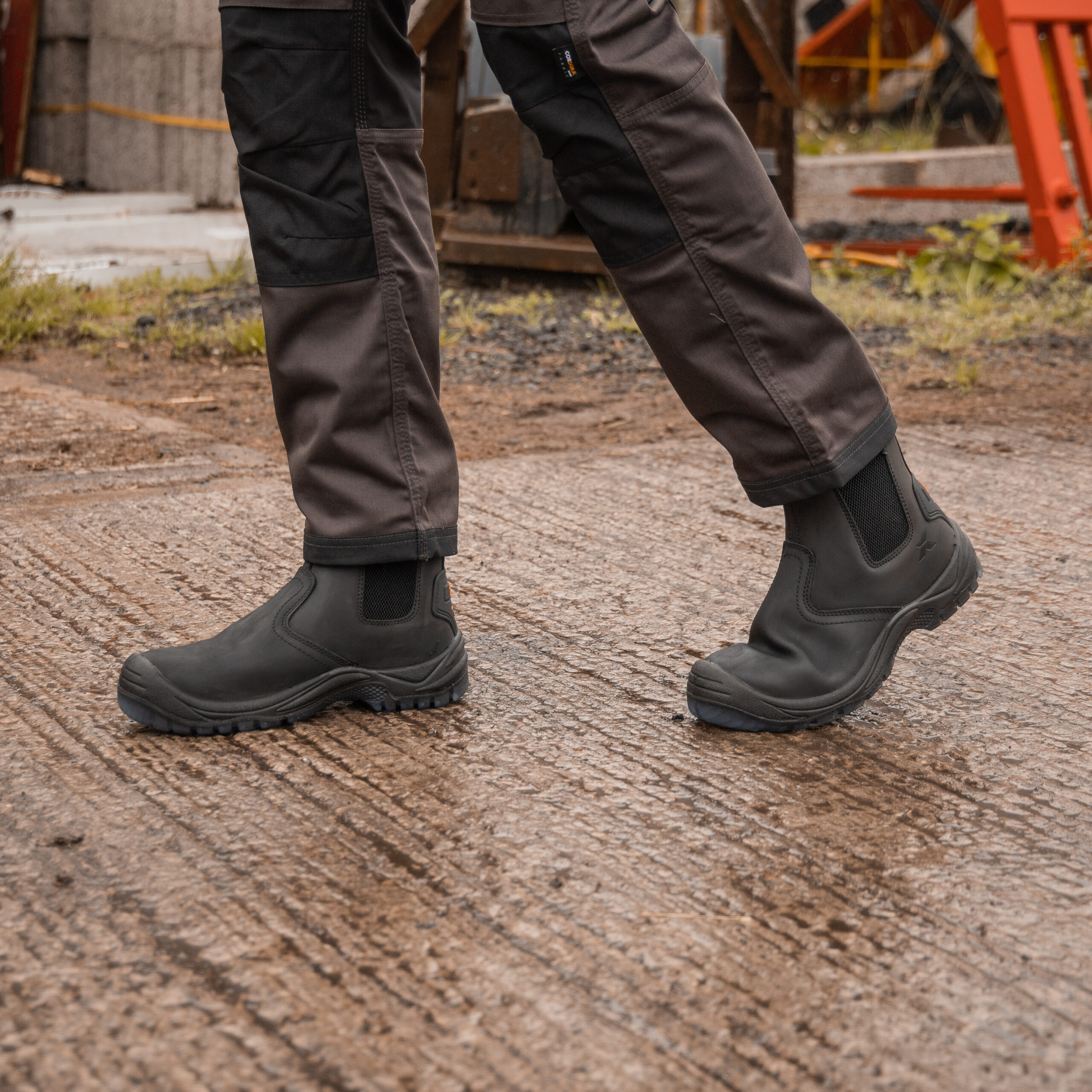 Xpert dealer boots worn on wet ground