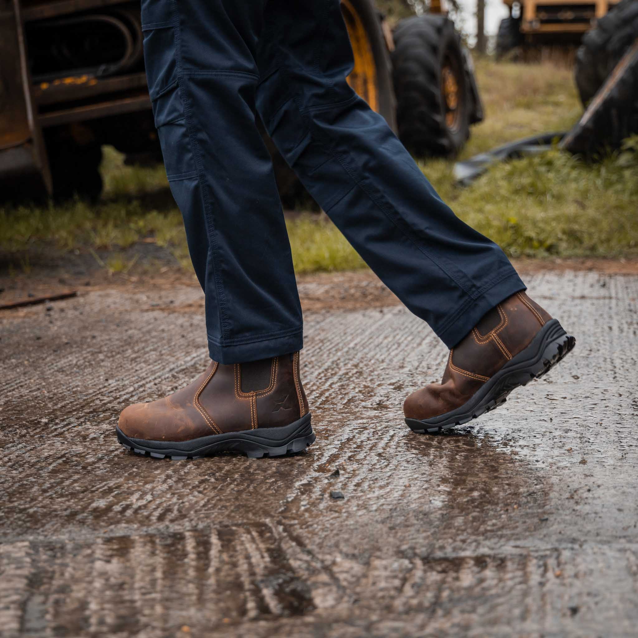 Xpert leather dealer boots worn in wet working conditions